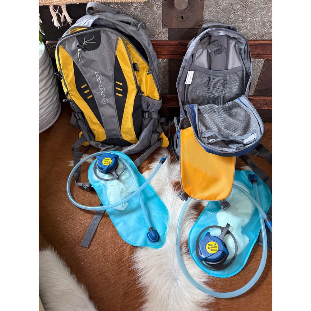Outdoor Products Hiking Hydration Backpack Bundle 2pk Mist 2.0 Daypack Yellow - Picture 4 of 5